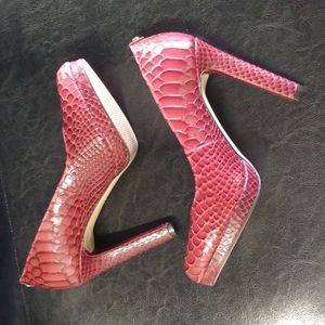 MICHAEL Michael Kors Red Snake Print Heels